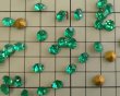 画像2: ヴィンテージ/チェコ/ガラス/エメラルドグリーン/35ss(2個) (2)