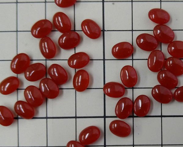 画像2: ヴィンテージ/ガラスストーン/レッドブラウン/8×6mm(2個) (2)