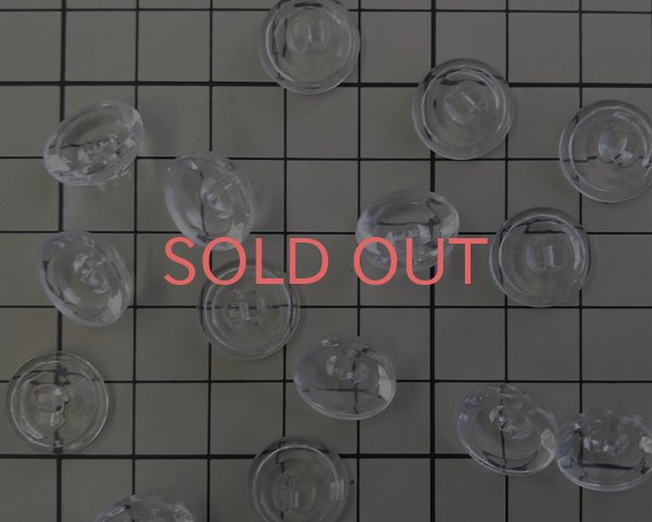 画像2: ヴィンテージ/ヨーロッパ/クリアガラスボタン//約14mm(1個) (2)