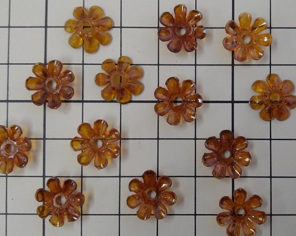 画像2: ヴィンテージ/ドイツ/プラスチック/フラワー218/クリアブラウン(2個) (2)