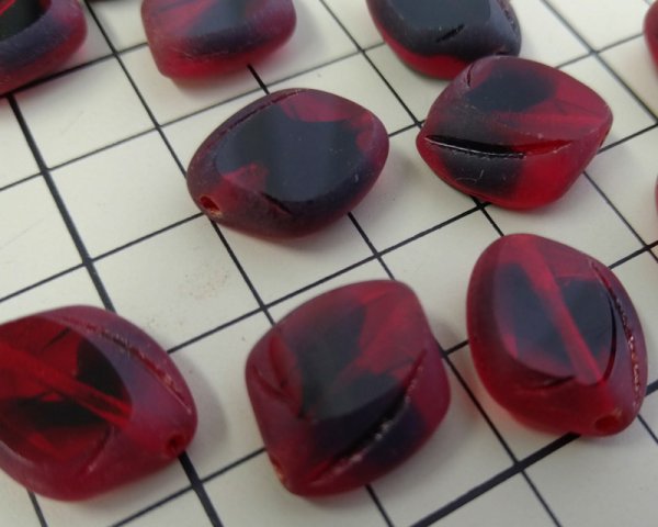 画像3: ns054/ヴィンテージ/ドイツ/ウィンドウバロック/レッドブラック(2個) (3)
