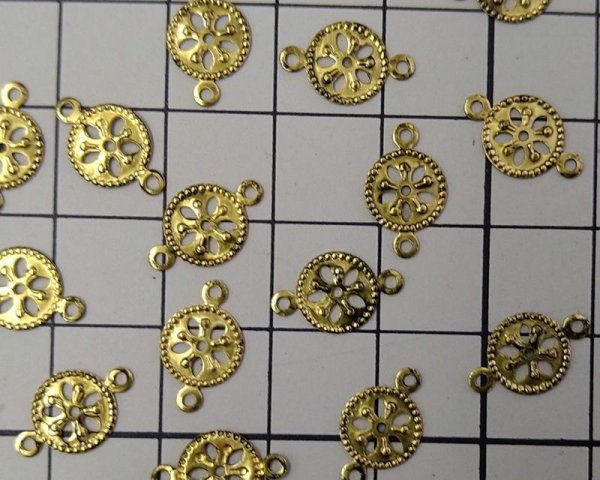 画像2: デッドストック/メタルラウンドコネクター(4個) (2)