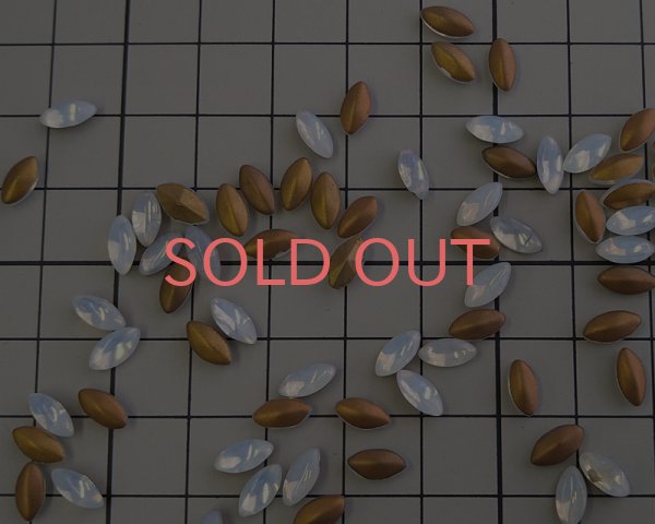 画像2: ヴィンテージ/ガラス/ドイツ/ホワイトオパール/8×4mm(4個) (2)