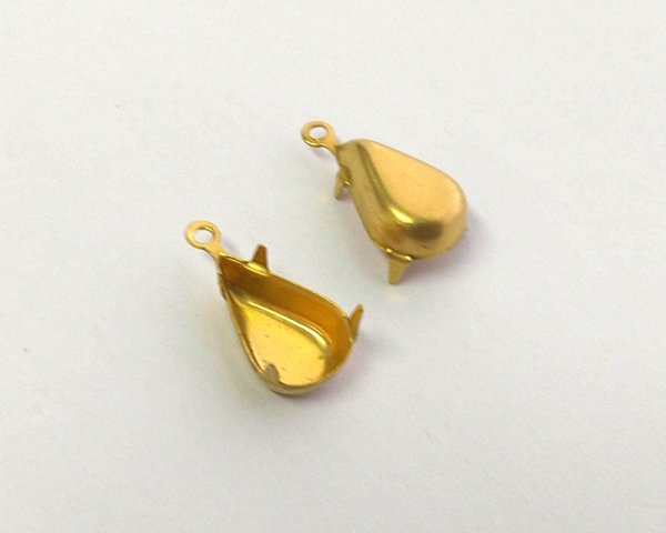 画像2: 13×8mm用/ブラスセッティング/クローズドバック(1個) (2)