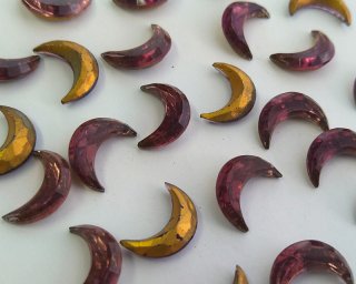 ヴィンテージ/チェコ/ガラス/ファイアオパール/6×4mm(2個