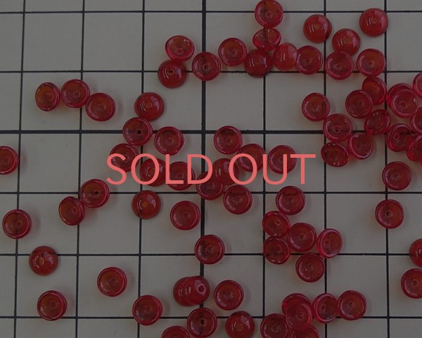 画像2: チェコガラスビーズ/ティーカップ/レッド/約4×2mm(45個) (2)