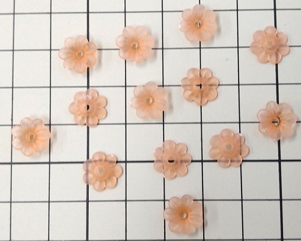 画像2: ヴィンテージ/ドイツ/プラスチック/フラワーL/マットオレンジ(4個) (2)