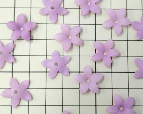 画像2: ヴィンテージ/ドイツ/プラスチック/フラワー215/フロストパープル(2個) (2)