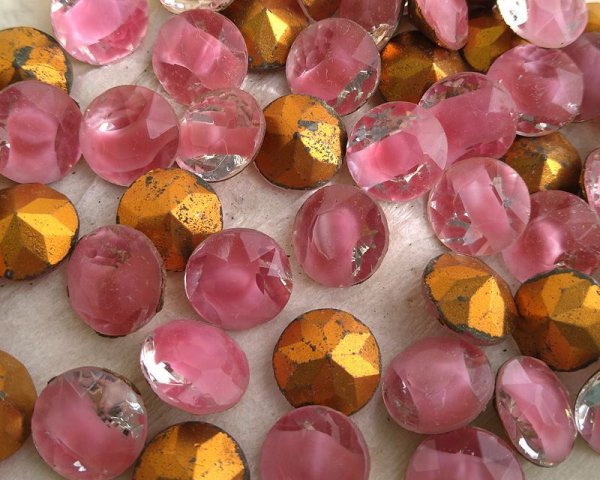 画像2: ヴィンテージ/ドイツ/ガラス/60ss/ピンクギブレ(1個) (2)