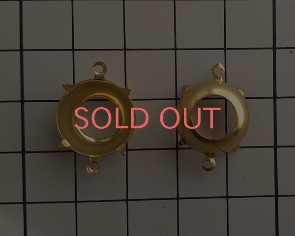 画像2: 60ss用/ブラスセッティング/オープンバック/2リング(1個) (2)