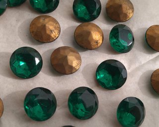 ヴィンテージ/チェコ/ガラス/ファイアオパール/6×4mm(2個