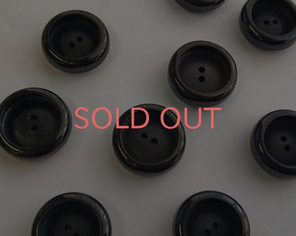 画像2: デッドストック/日本/プラスチックボタン/ブラックカップ(1個) (2)