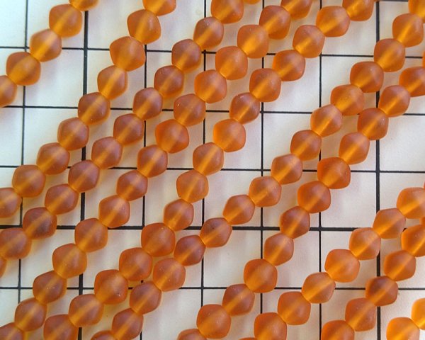 画像2: チェコガラスビーズ/バイコン/フロストダークトパーズ/6mm(10個) (2)