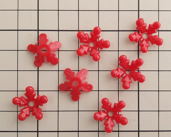 画像2: ヴィンテージ/ドイツ/プラスチック/フラワー224/レッド(2個) (2)