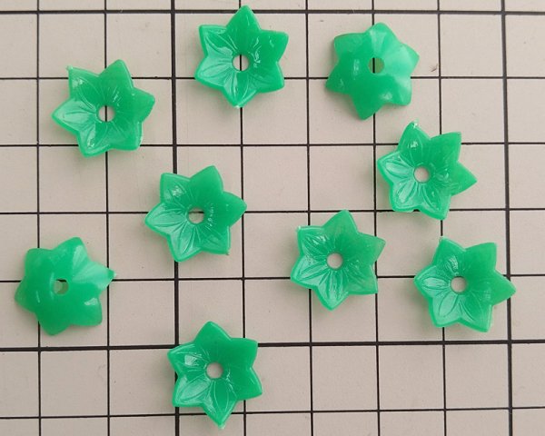 画像2: ヴィンテージ/ドイツ/プラスチック/フラワー225/グリーン(2個) (2)