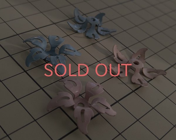 画像3: ヴィンテージ/エナメル加工メタルフラワーパーツ/ピンク(1個) (3)