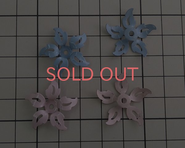 画像2: ヴィンテージ/エナメル加工メタルフラワーパーツ/ピンク(1個) (2)