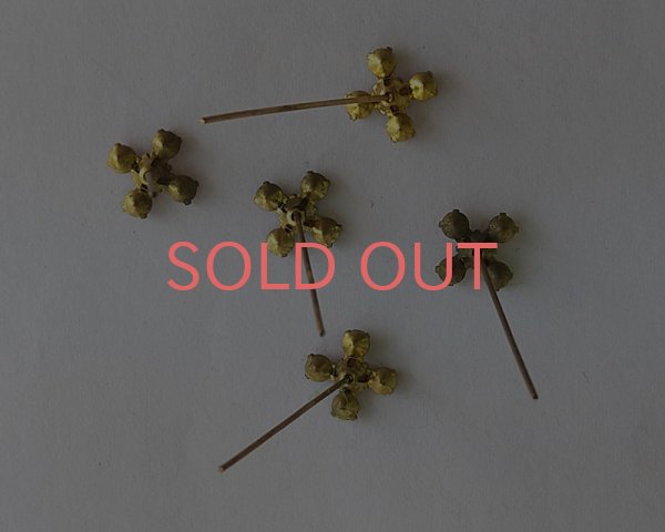 画像4: ヴィンテージ/ラインストーンフラワーピン/クリスタル(1個) (4)