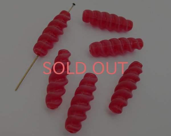 画像1: ヴィンテージ/ドイツ/プラスチック/スパイラルチューブ/レッド(2個) (1)