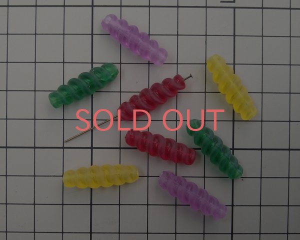 画像2: ヴィンテージ/ドイツ/プラスチック/スパイラルチューブ/レッド(2個) (2)