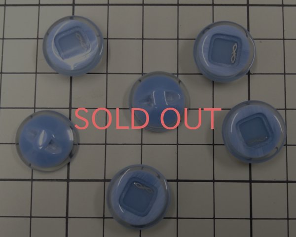 画像2: デッドストック/日本/プラスチックボタン/ライトブルー×シルバー/18mm(1個) (2)
