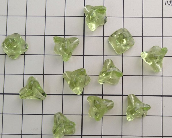 画像2: ヴィンテージ/ドイツ/トランペットフラワー/ライムグリーン(2個) (2)