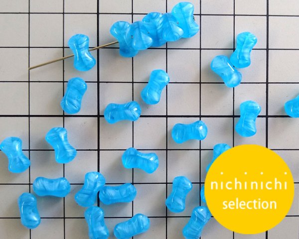 画像2: ns011/ヴィンテージ/ドイツ/リボン/ブルーストライプ(10個) (2)