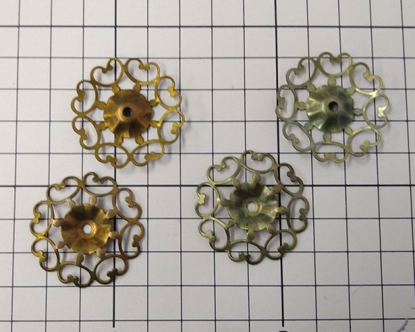 画像3: ヴィンテージ/USA/ブラスハートフラワー/約35mm(1個)  (3)