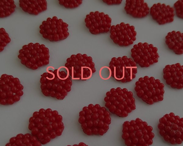 画像1: ヴィンテージ/日本/プラスチック/ドットレッド/約10mm(1個) (1)