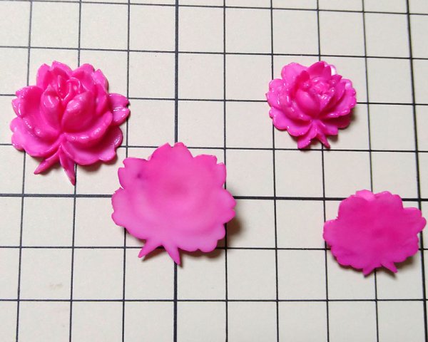 画像3: ヴィンテージ/日本/セルロイド/マゼンタローズ(1個) (3)