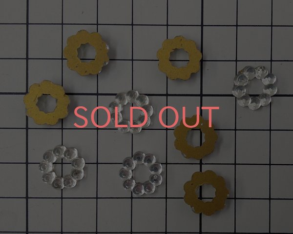 画像2: ヴィンテージ/ドイツ/ガラスパーツ/ドットラウンド/クリスタル(2個） (2)