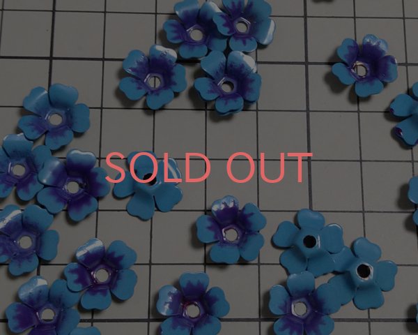 画像2: ヴィンテージ/エナメル加工メタルフラワーパーツ/5弁花(1個) (2)