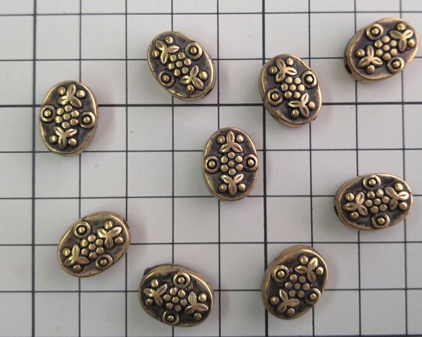 画像3: デッドストック/USA/CCB/フローラルオーバル/アンティークゴールド(2個) (3)