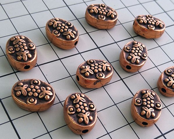 画像3: デッドストック/USA/CCB/フローラルオーバル/アンティークブロンズ(2個) (3)