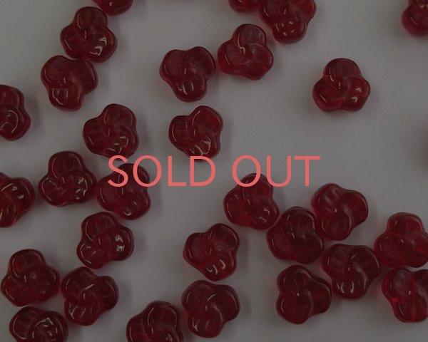 画像2: チェコガラスビーズ/パンジー/シャムルビー(6個) (2)