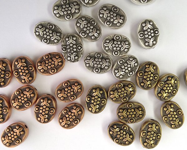 画像2: デッドストック/USA/CCB/フローラルオーバル/アンティークブロンズ(2個) (2)