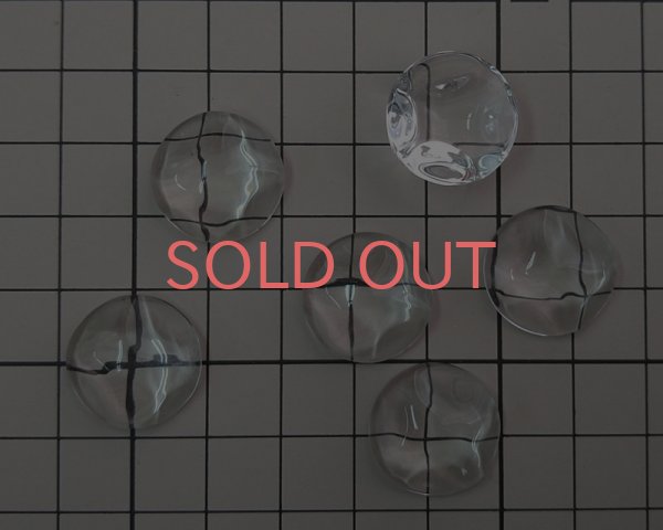 画像2: ガラスカボション/中国/ウェーブラウンド/約18mm(2個) (2)