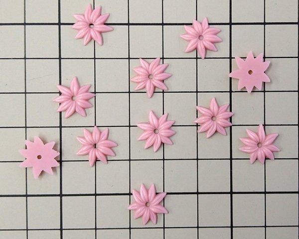 画像2: ヴィンテージ/ドイツ/プラスティック/フラワー1/ピンク(2個) (2)