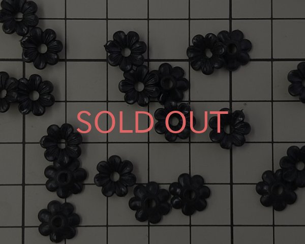 画像2: ヴィンテージ/ドイツ/プラスティック/フラワーL/マットブラック(4個) (2)