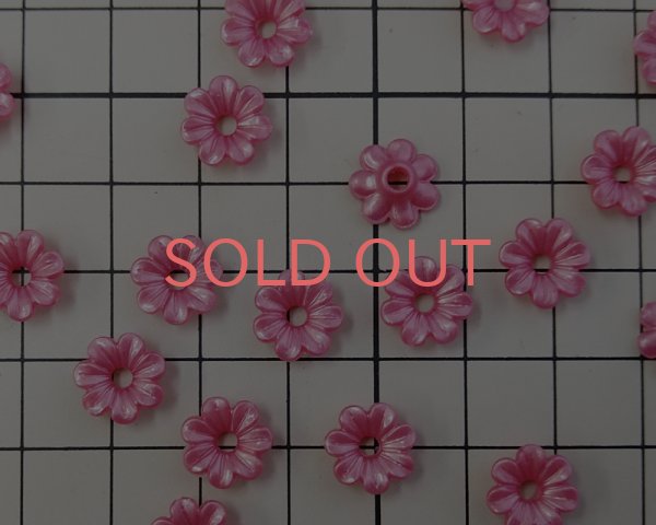 画像2: ヴィンテージ/ドイツ/プラスティック/フラワーL/パールローズ（4個） (2)