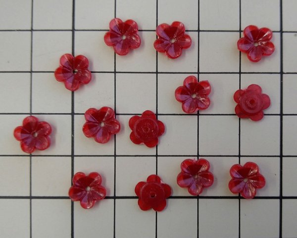 画像3: ヴィンテージ/ドイツ/プラスティック/フラワー2/レッド(4個) (3)