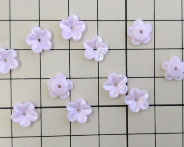 画像2: ヴィンテージ/ドイツ/プラスティック/フラワー2/ライラック(4個) (2)