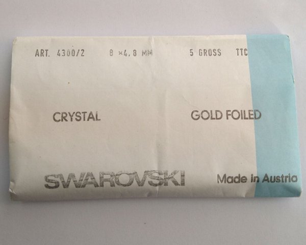 画像2: ヴィンテージ/スワロフスキー#4300/2/クリスタル/8×4.8mm(4個) (2)
