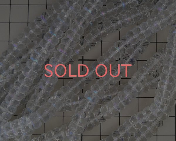 画像3: デッドストック/チェコ/カットロンデル/クリスタルオーロラ/約7×4mm(10個) (3)