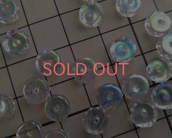 画像2: デッドストック/チェコ/カットロンデル/クリスタルオーロラ/約7×4mm(10個) (2)