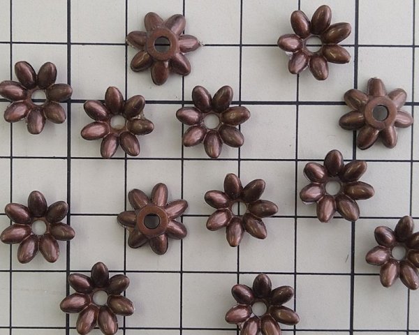 画像2: ヴィンテージ/ドイツ/プラスチック/フラワー230/チョコ(2個) (2)