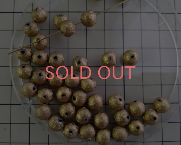 画像2: ヴィンテージ/ドイツ/ルーサイト/ゴールドチェックボール/8mm(2個) (2)