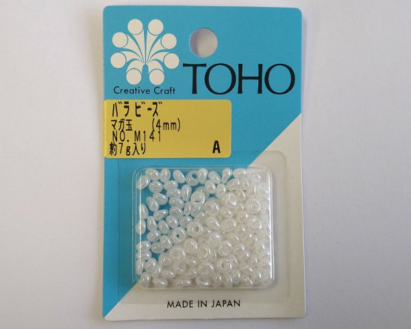 画像1: トーホー/ガラスビーズ/マガ玉4mm/パール(約7g) (1)