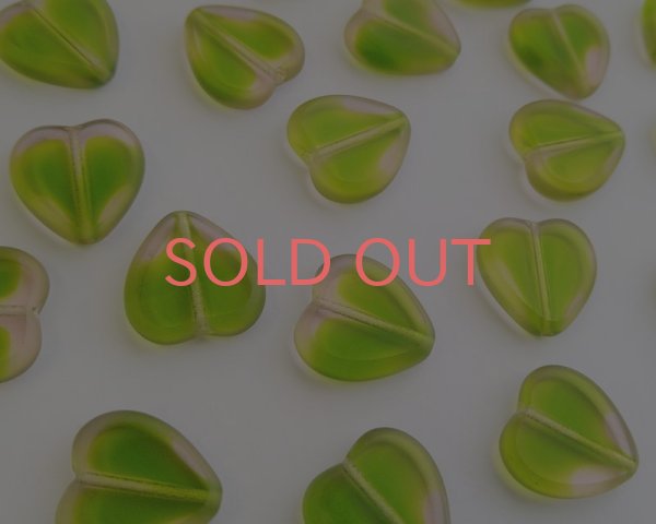 画像1: チェコガラスビーズ/テーブルカットハート/ロザリンオリバイン（1個） (1)
