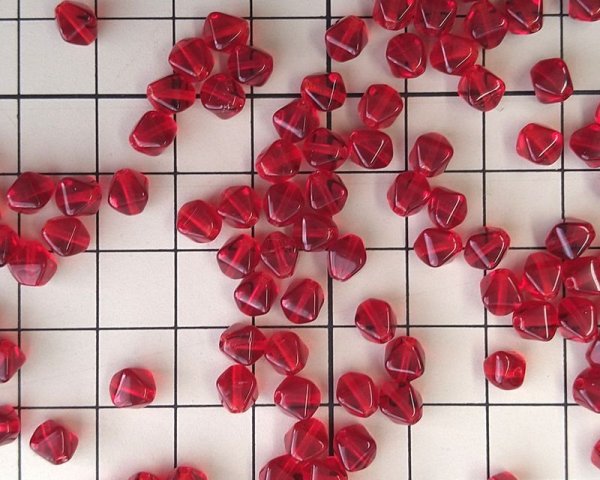 画像2: チェコガラスビーズ/バイコン/シャムルビー/6mm(10個) (2)